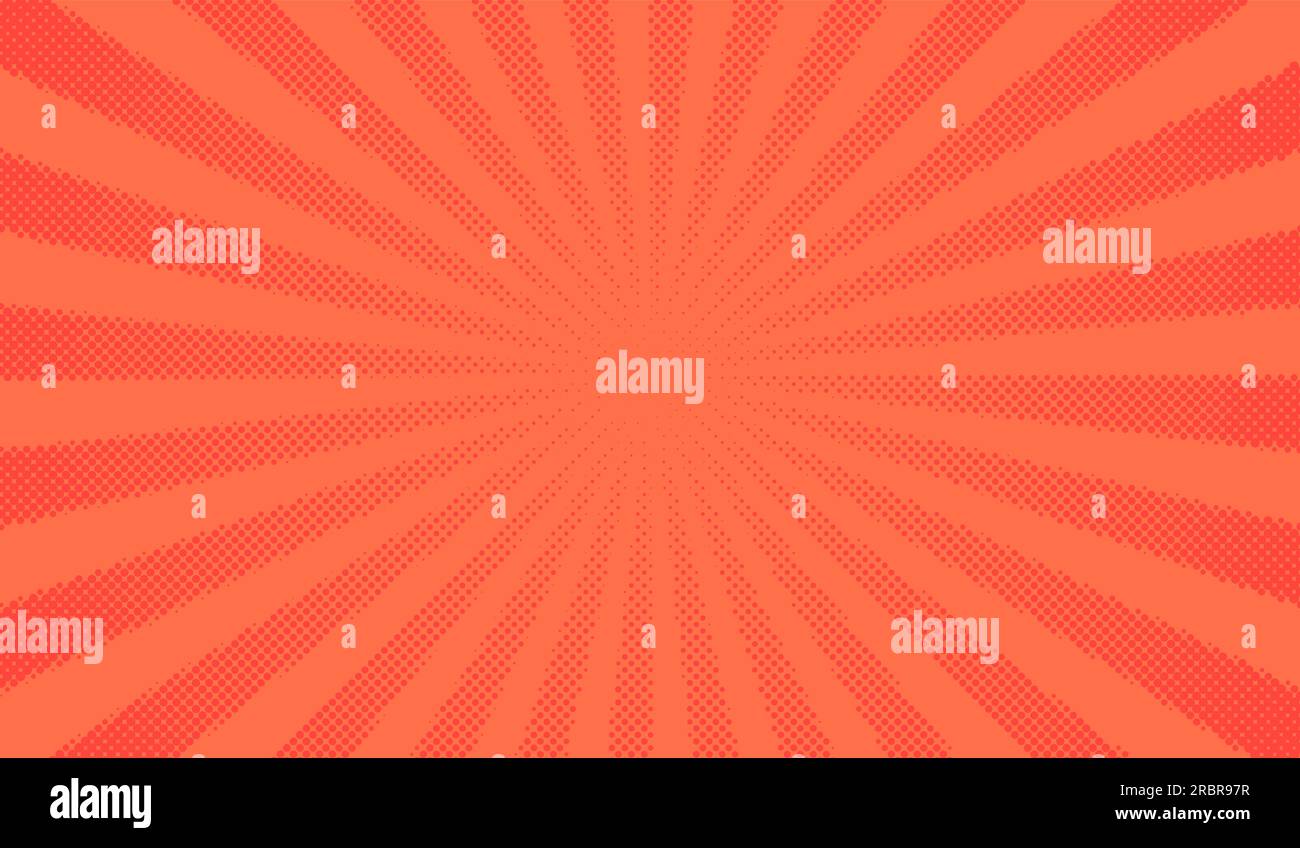 Pink comics background. Abstract lines backdrop. Bright sunrays. Design frames for title book. Texture explosive polka. Beams action. Pattern motion Stock Vector