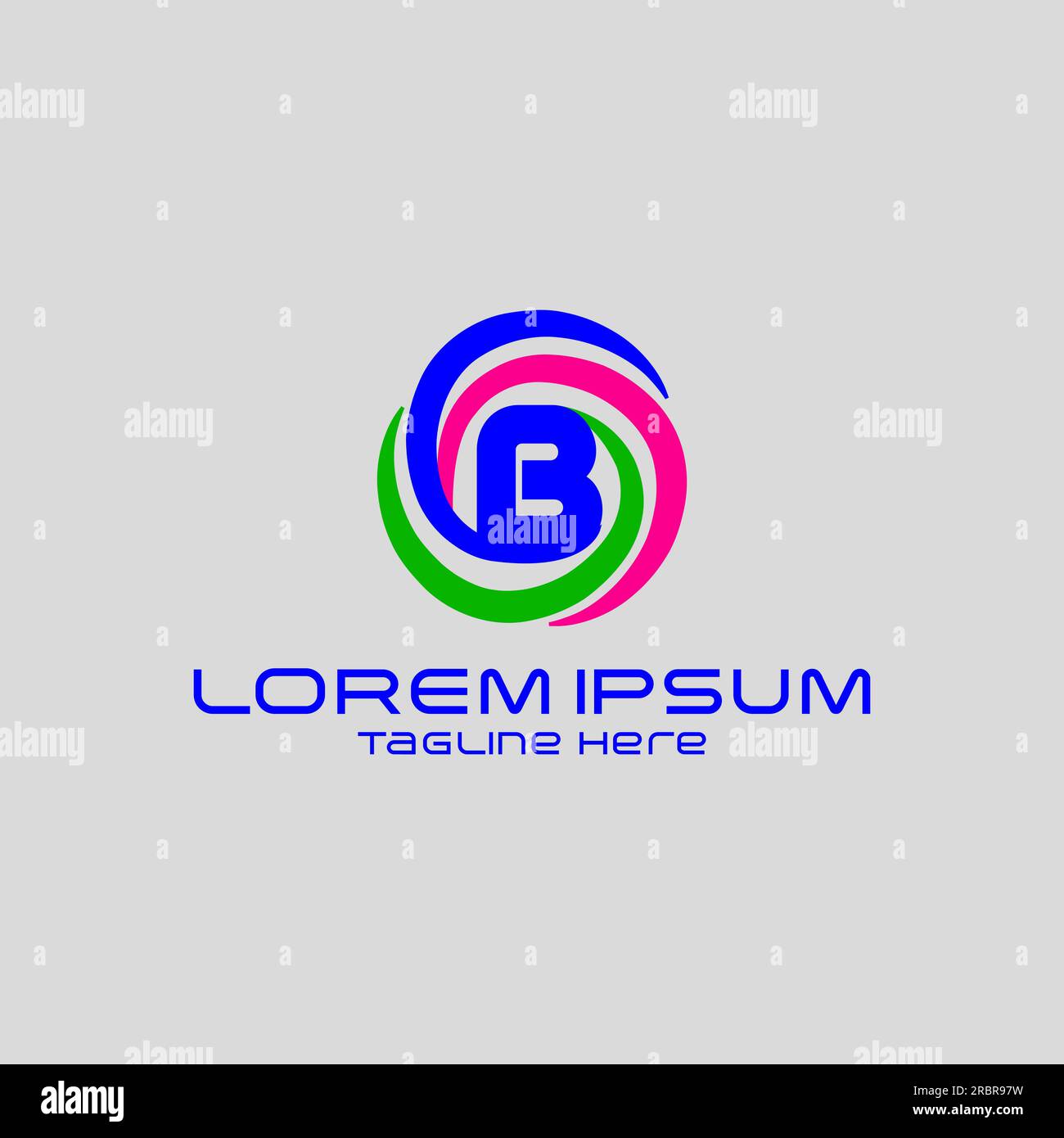 colorful initial letter b technology logo. modern icon, template design Stock Vector