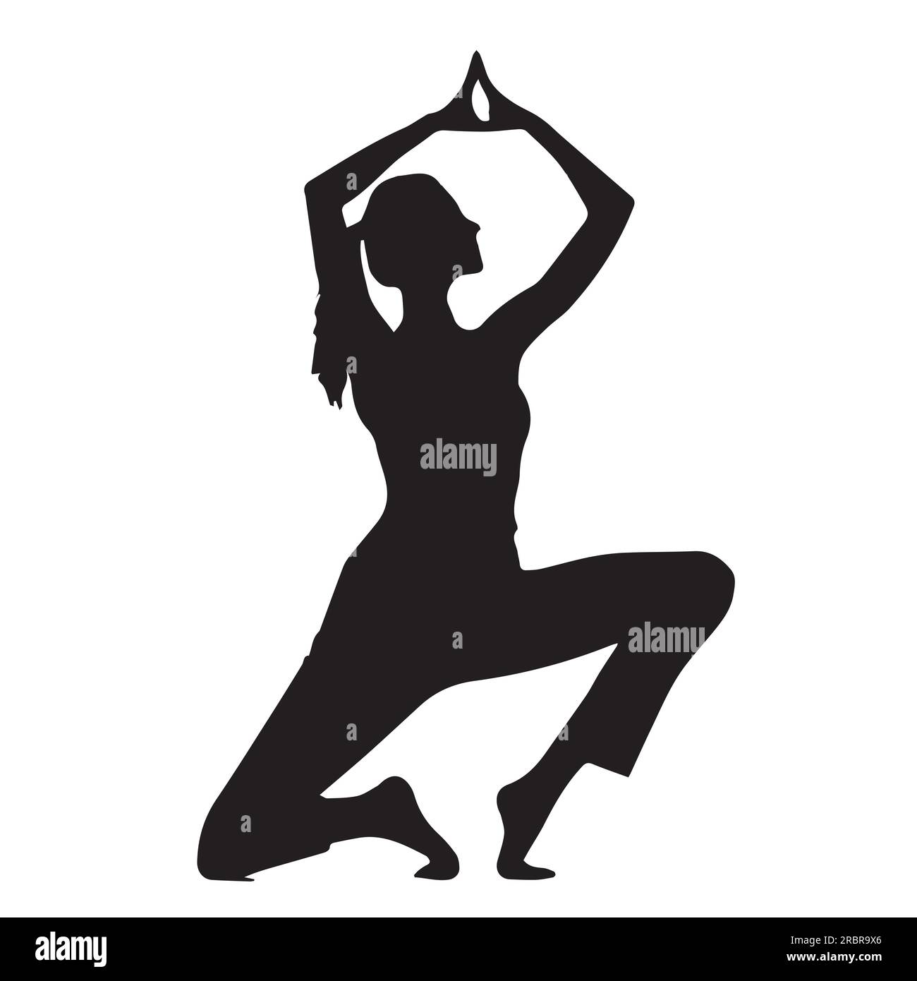 A silhouette girl Yoga vector illustration Stock Vector Image & Art Alamy