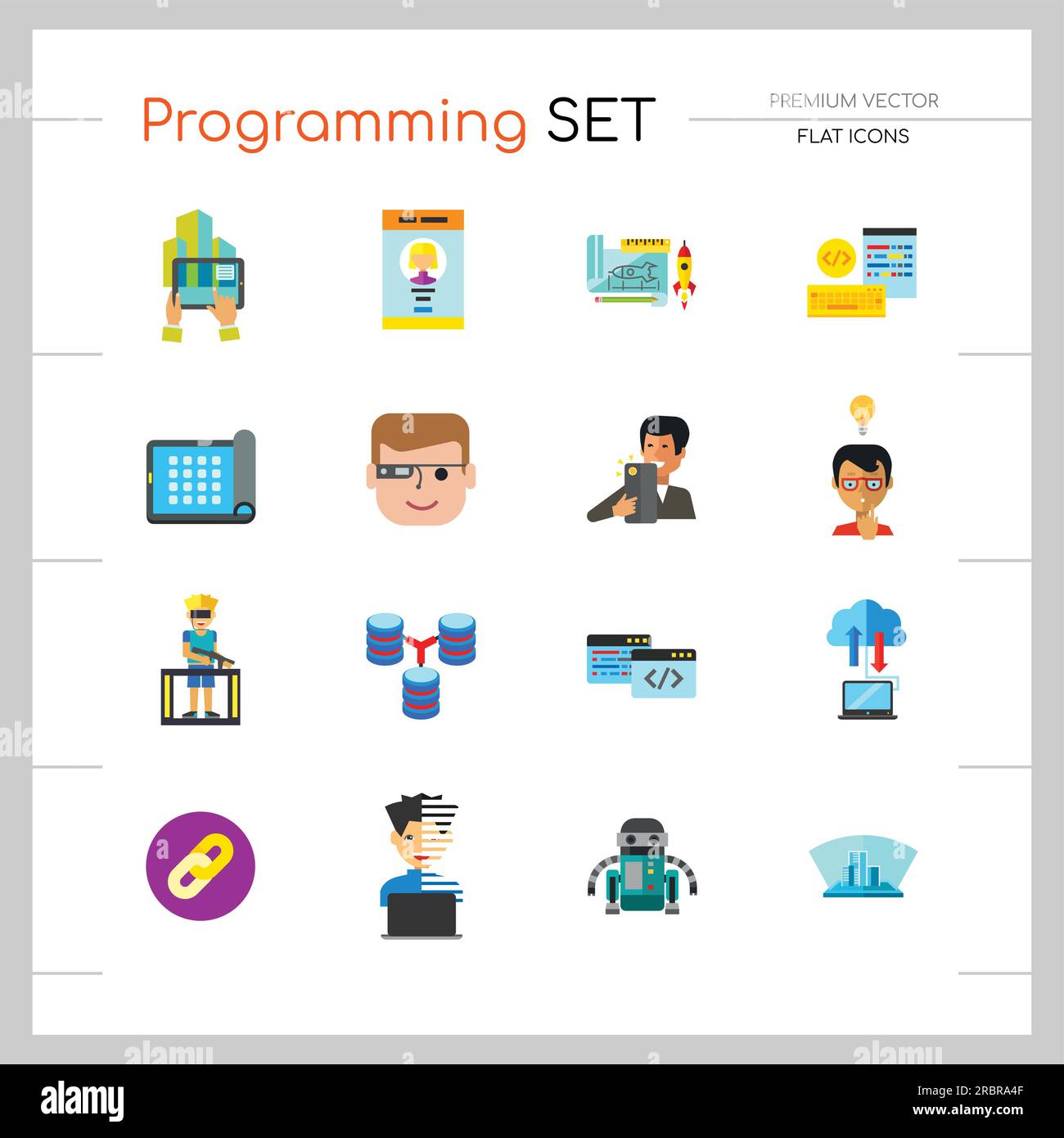 Programming Icon Set Stock Vector Image & Art - Alamy