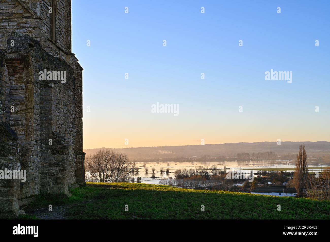 Burrow Mump Burrowbridge Somerset England where The River Tone flows ...