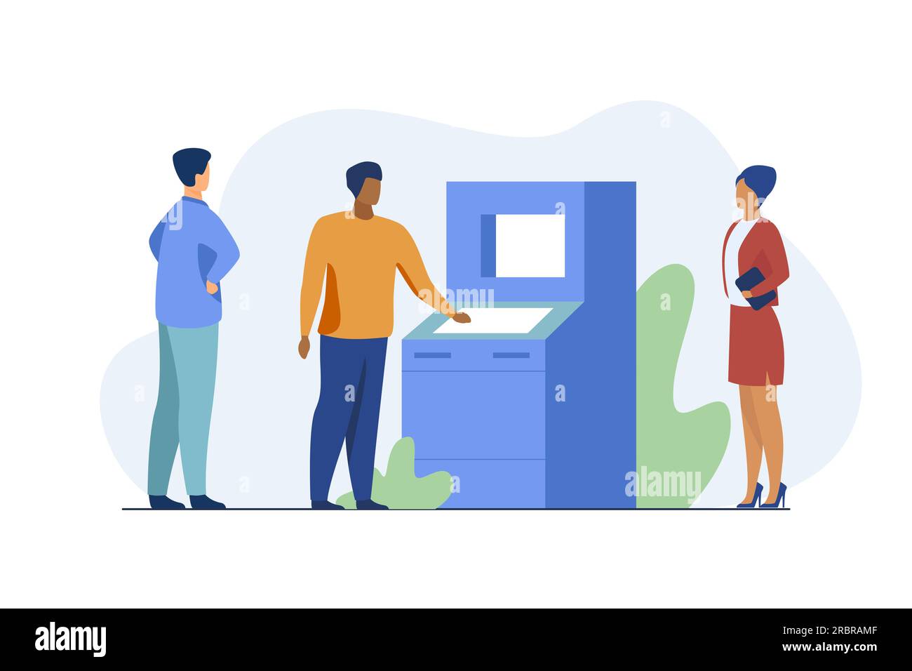People using atm stock vector image art alamy