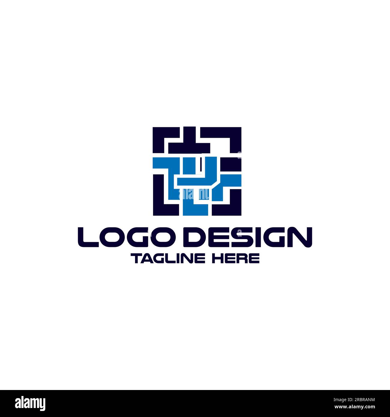 Letter J Maze Labyrinth Logo Design Element Stock Vector