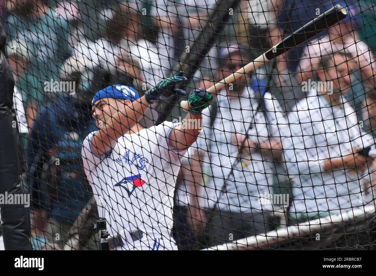 National League's Lourdes Gurriel Jr., of the Arizona Diamondbacks, watches  the MLB All-Star baseball Home Run Derby, Monday, July 10, 2023, in  Seattle. (AP Photo/Lindsey Wasson Stock Photo - Alamy