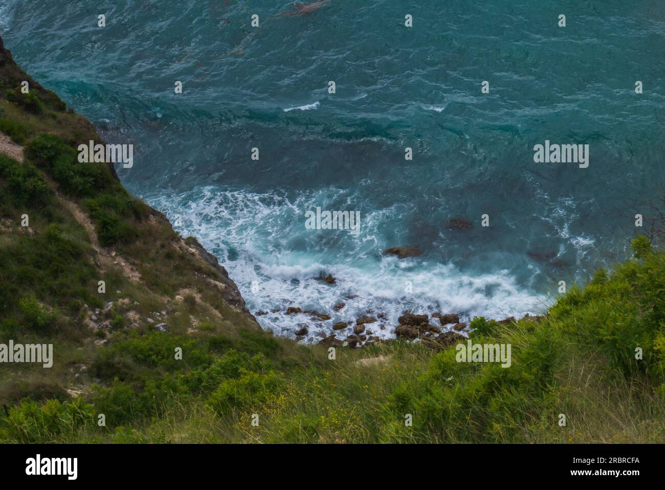 Aerial view of ocean waves and fantastic Rocky coast Stock Photo - Alamy