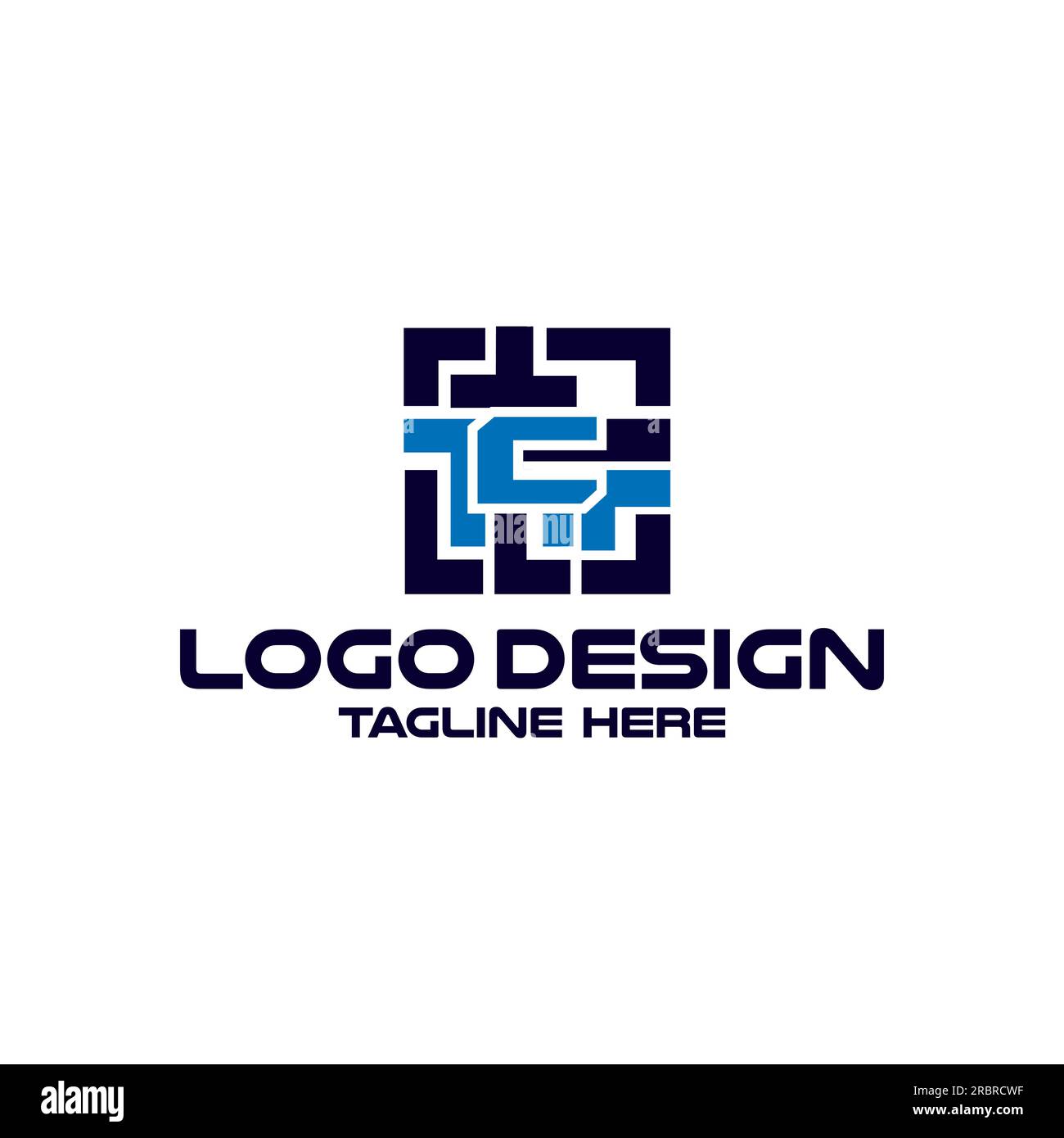 Letter C Maze Labyrinth Logo Design Element Stock Vector