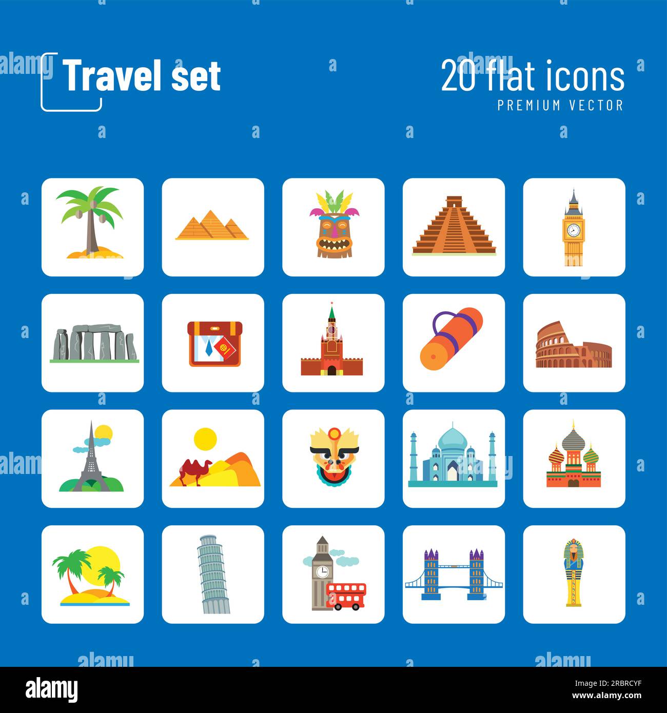 Travel flat icons set Stock Vector Image & Art - Alamy