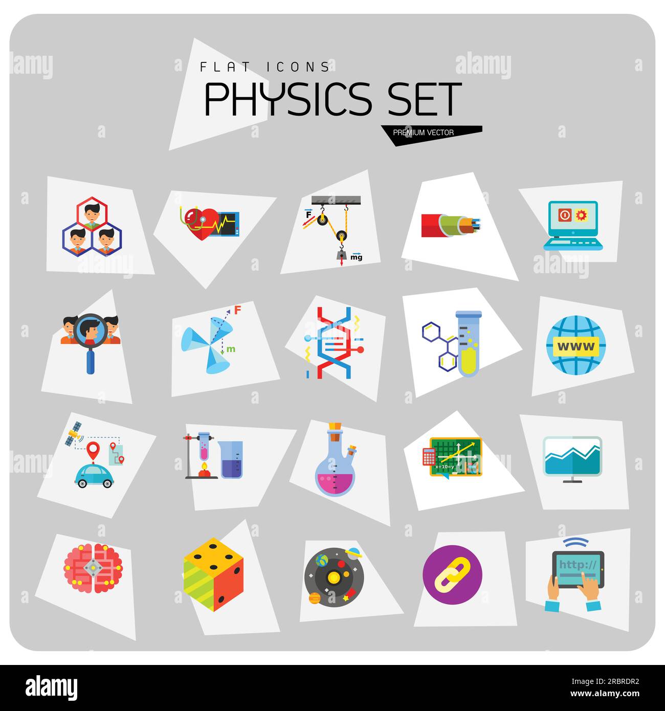 Physics Icon Set Stock Vector Image & Art - Alamy