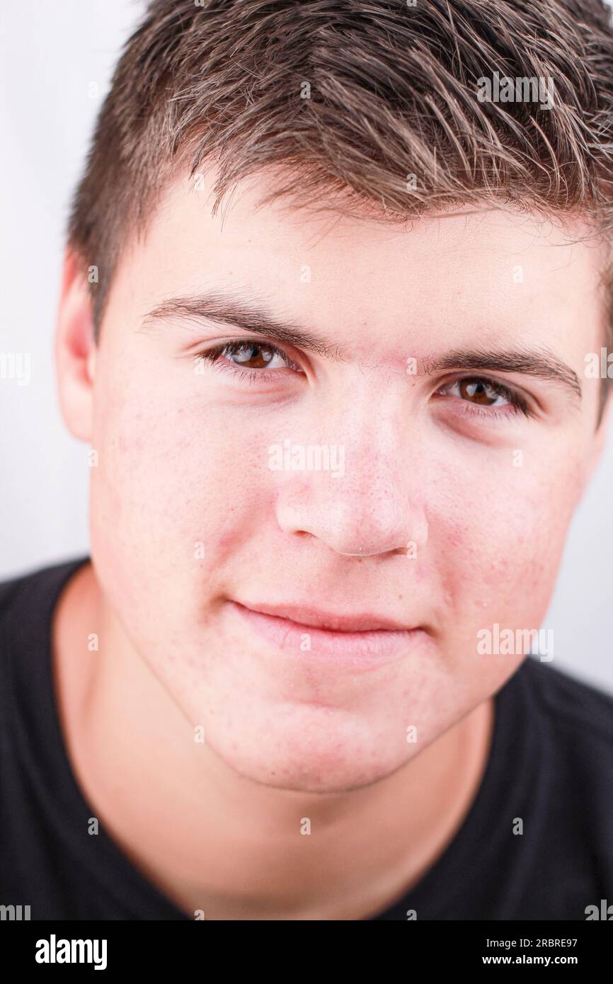 Young White Male Close Up Head Shot Stock Photo