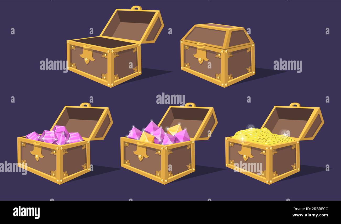 Treasure chest open and closed Stock Vector Images - Page 2 - Alamy