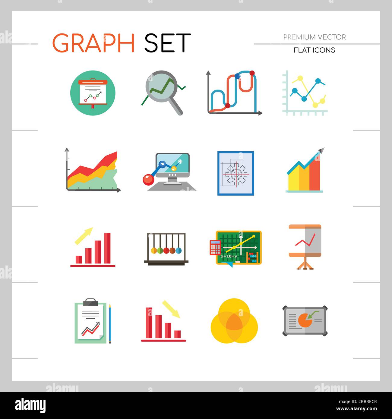 Graph Icon Set Stock Vector Image & Art - Alamy