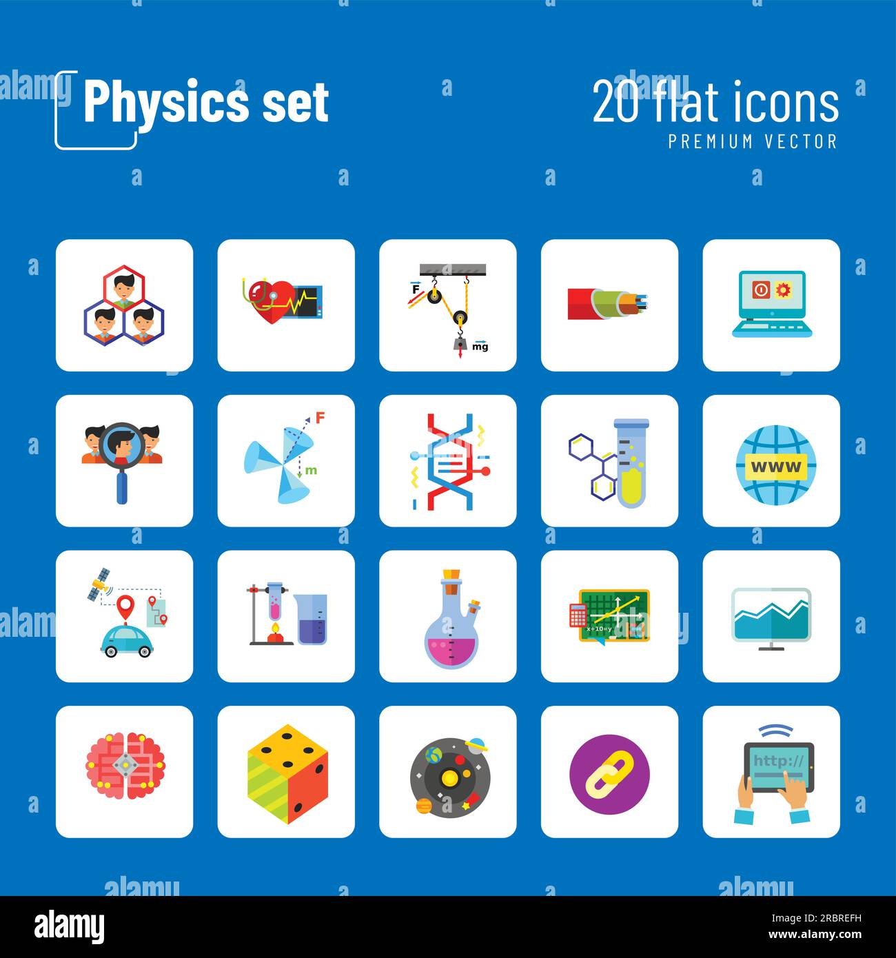 Physics Icon Set Stock Vector Image & Art - Alamy