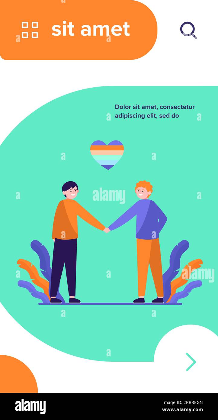 Gay couple holding hands view Stock Vector Images - Alamy
