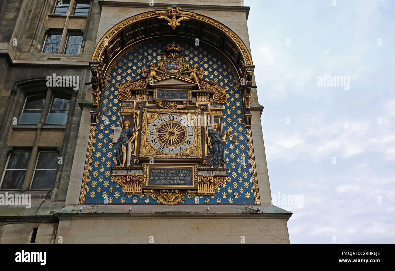 The clock - La Conciergerie, Paris, France Stock Photo