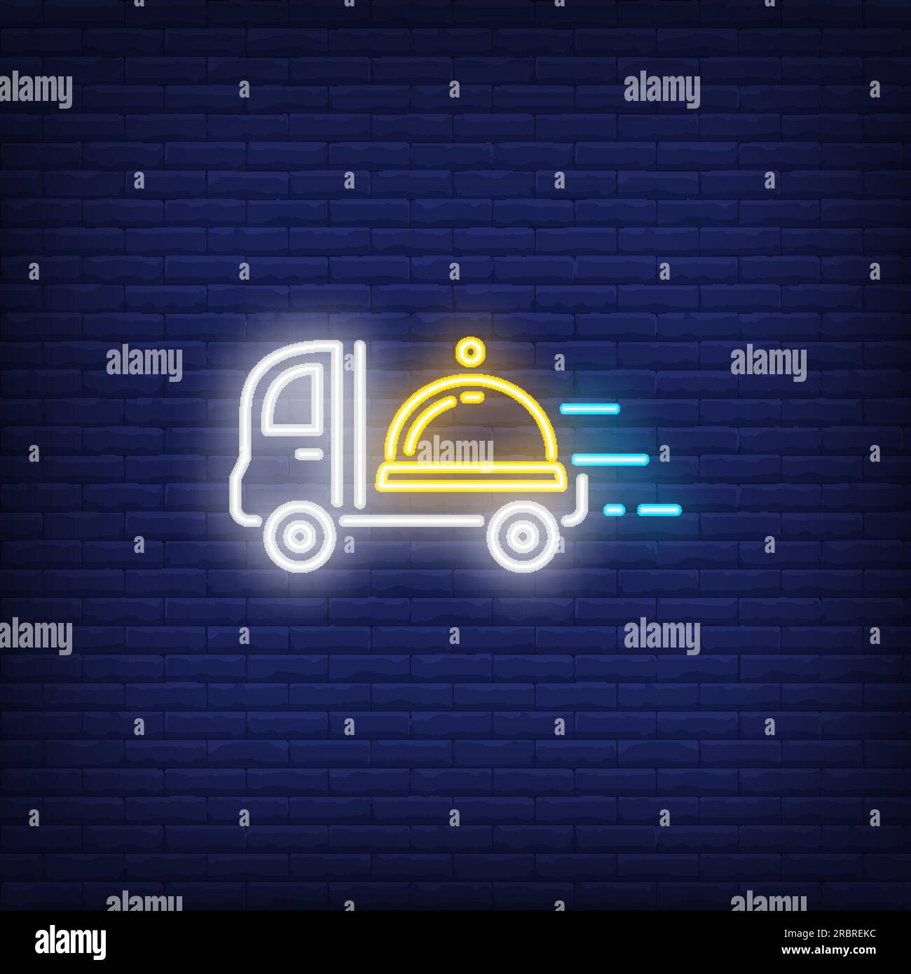 Neon icon of restaurant delivery service Stock Vector Image & Art - Alamy