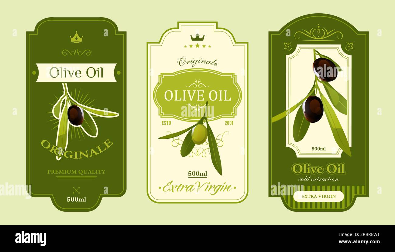 olive-oil-label-templates-stock-vector-image-art-alamy