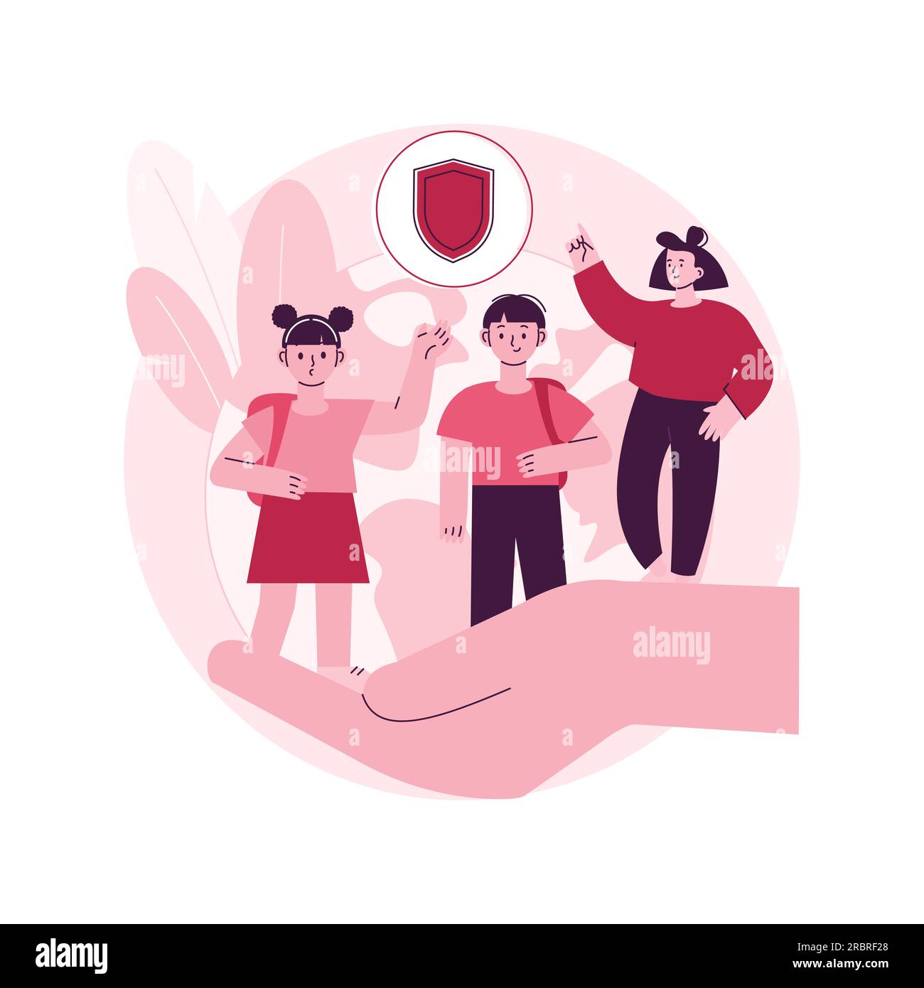 Child protection abstract concept vector illustration. Preventing abuse
