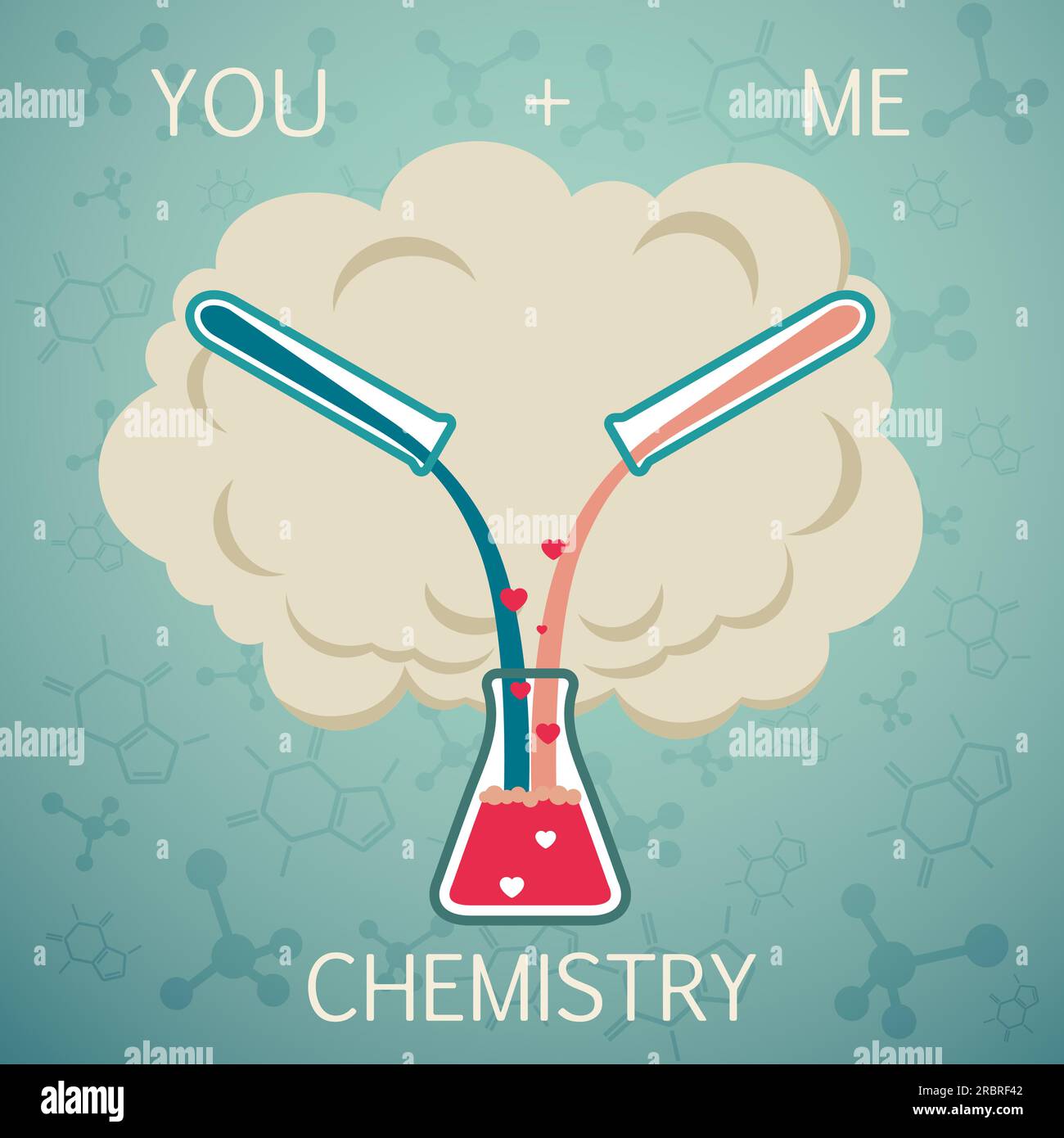 You and me it is chemistry. Chemistry of Love. Vector background Stock