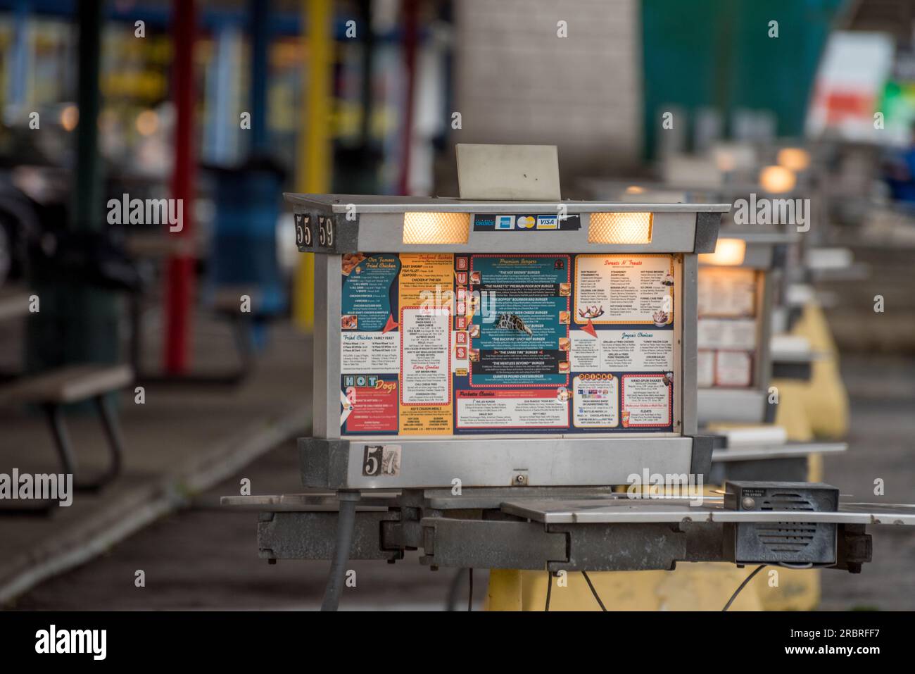 Menu at the Parkette Drivein diner, Lexington KY Stock Photo Alamy
