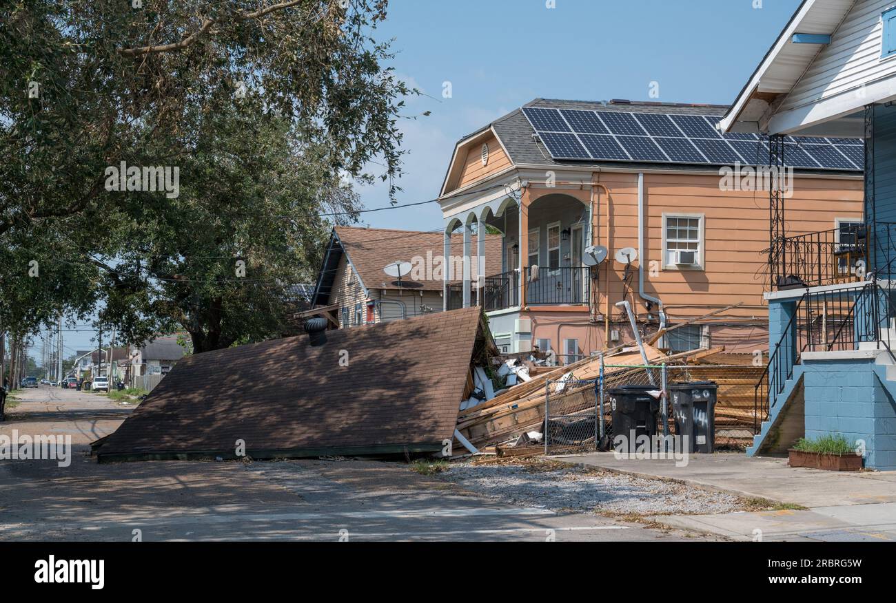 Damage from Hurricane Ida (2021) in New Orleans Stock Photo - Alamy
