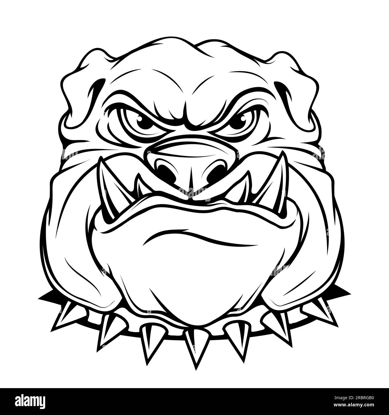 Bulldog. Vector illustration of a sketch popular animal cartoon. Angry animal. domestic pet Stock Vector