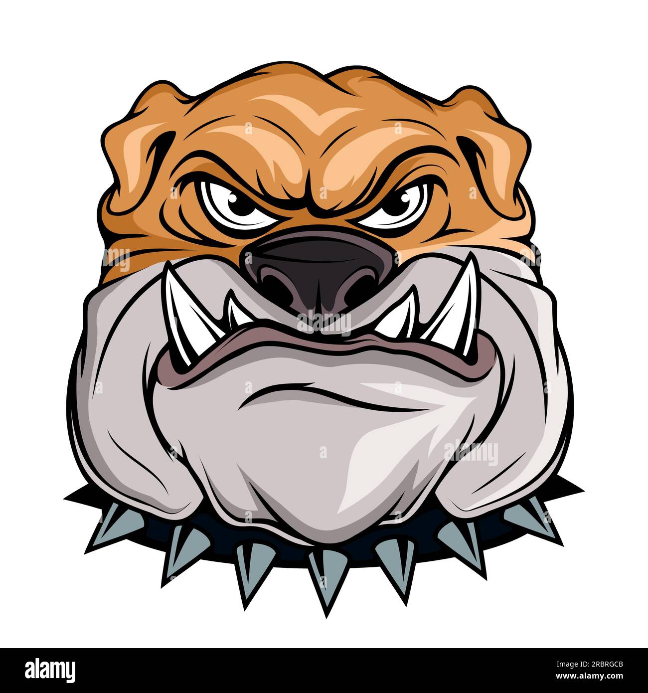Bulldog. Vector illustration of a popular animal cartoon. Angry animal. domestic pet Stock Vector