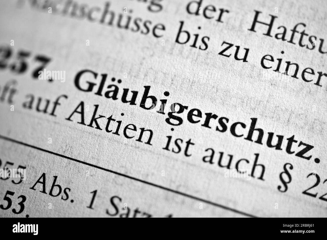 Glaeubigerschutz Stock Photo