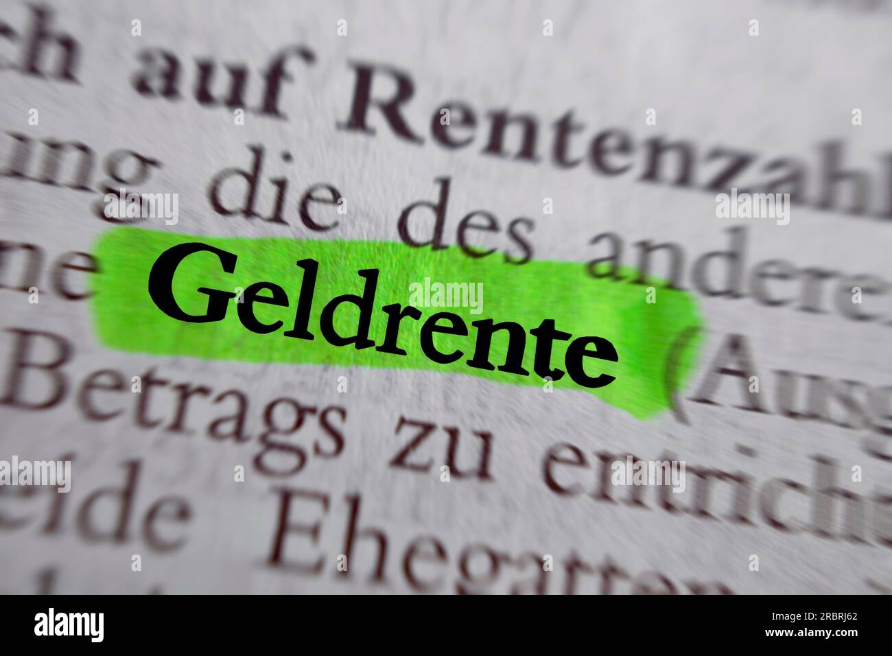 Geldrente is the German word of regular payment Stock Photo Alamy