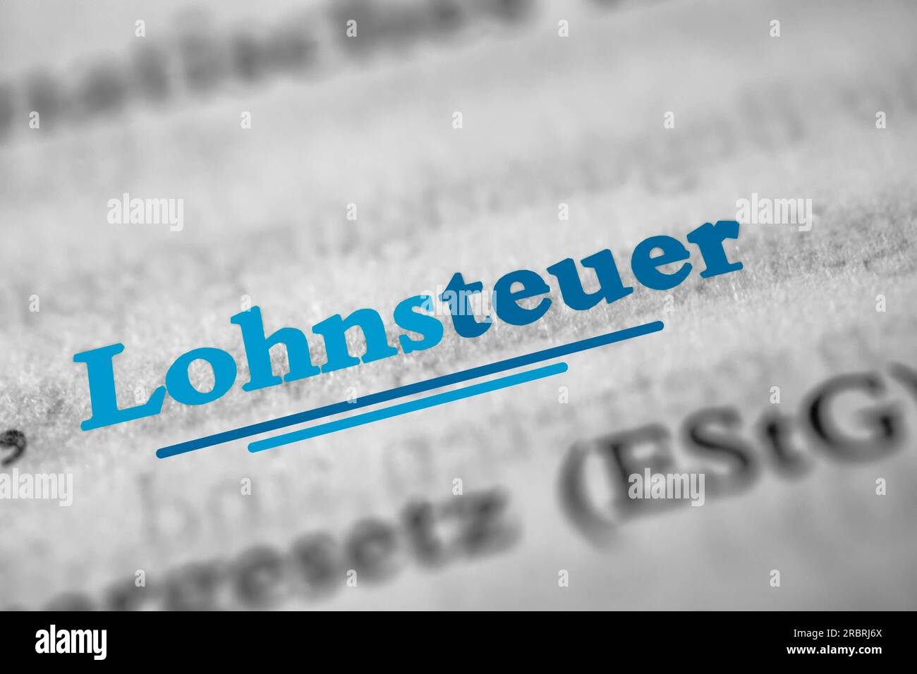 Lohnsteuer is the German word of tax on wages Stock Photo