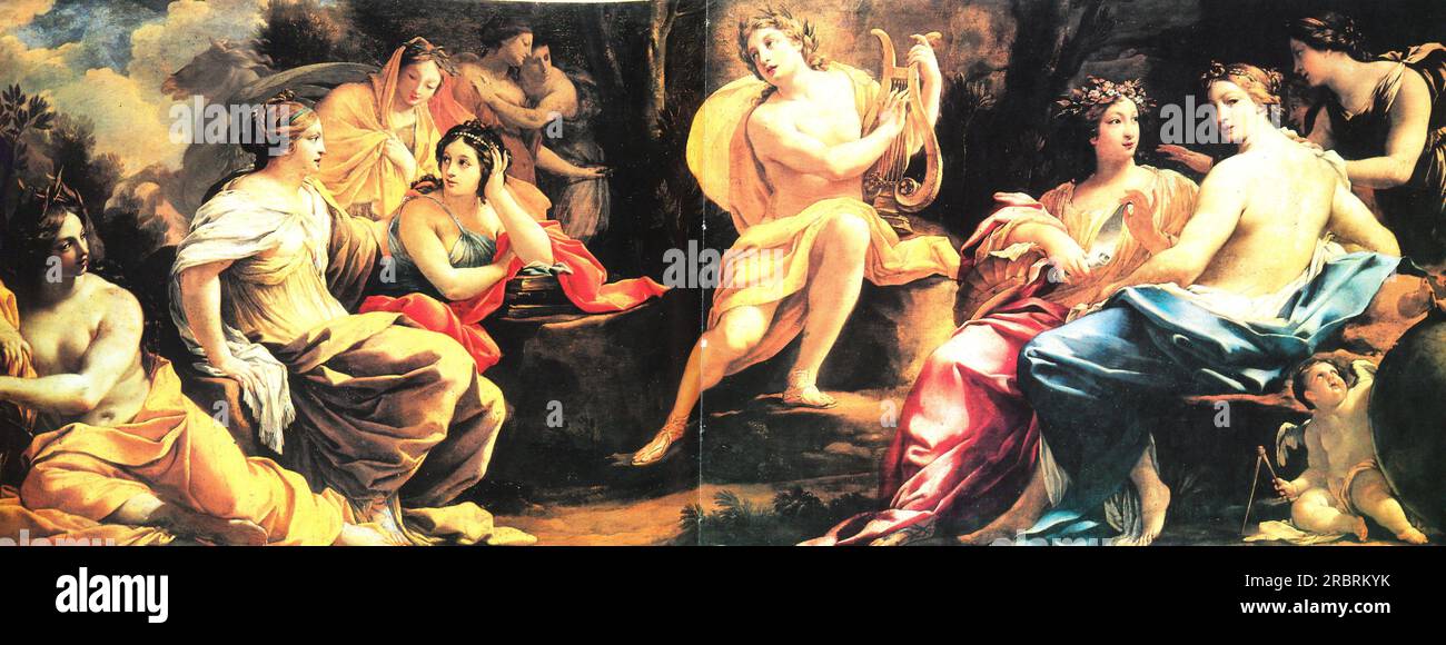 Apollo and the Muses by Simon Vouet Stock Photo