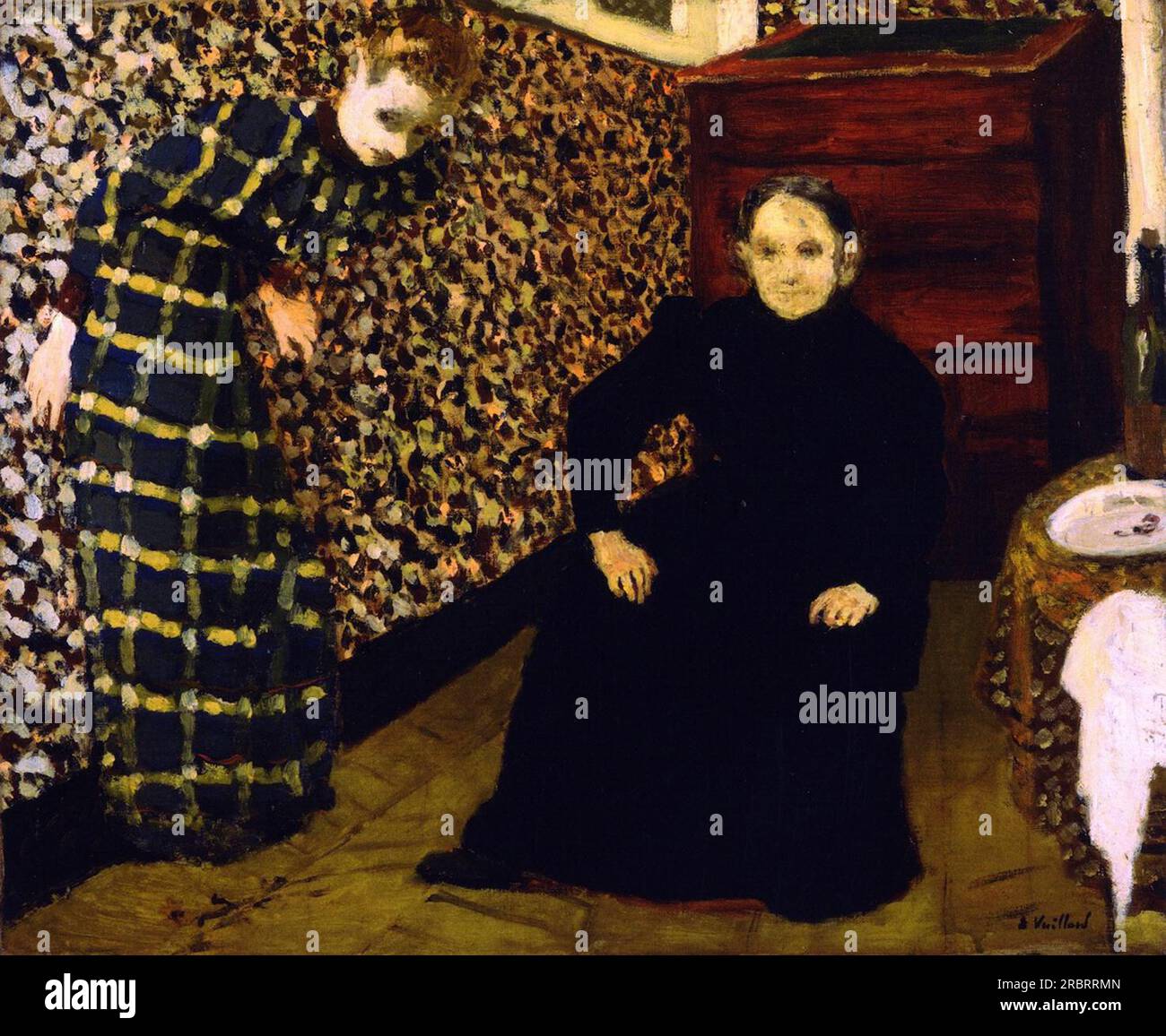 Interior with mother and sister of the artist 1893; Paris