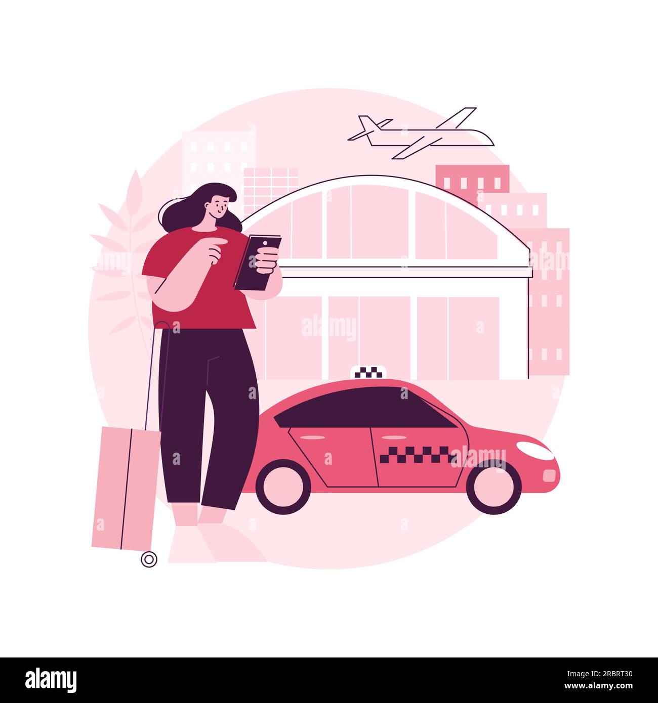 Taxi transfer abstract concept vector illustration. Airport private