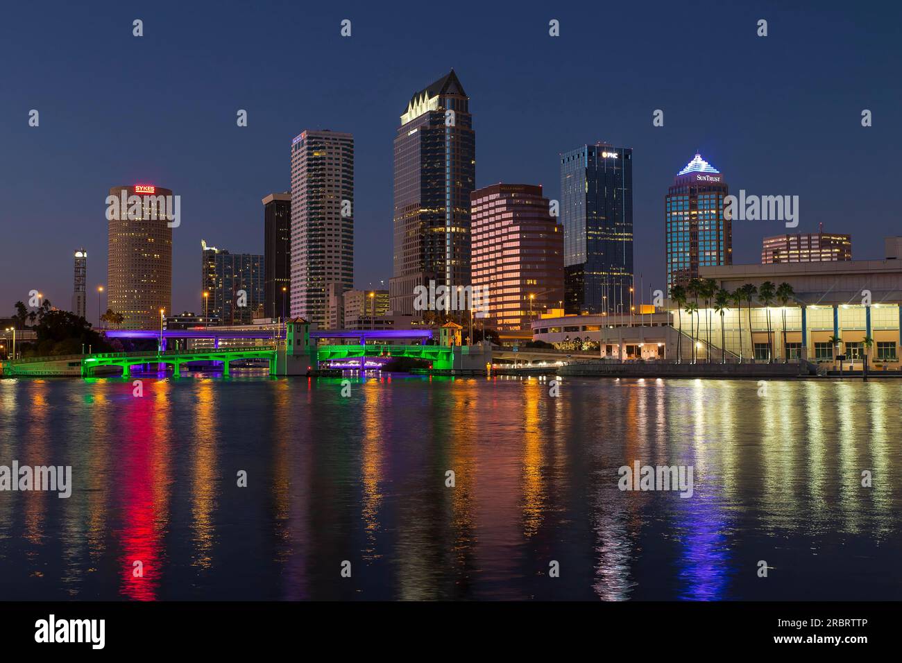 Tampa is a city in and the county seat of Hillsborough County, Florida, United States located on the west coast of Florida on Tampa Bay, near the Stock Photo