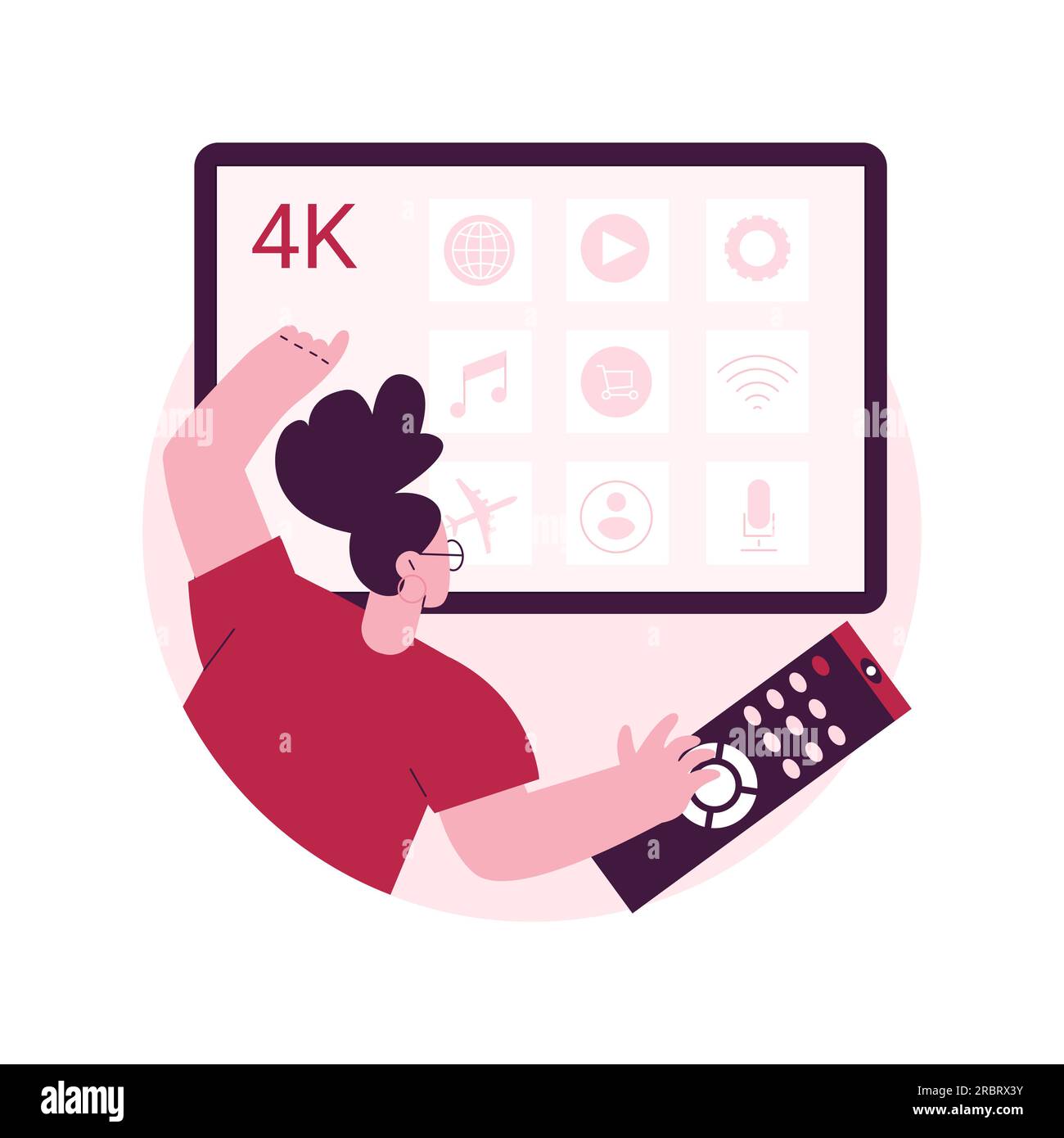 UHD smart TV abstract concept vector illustration. UHD display