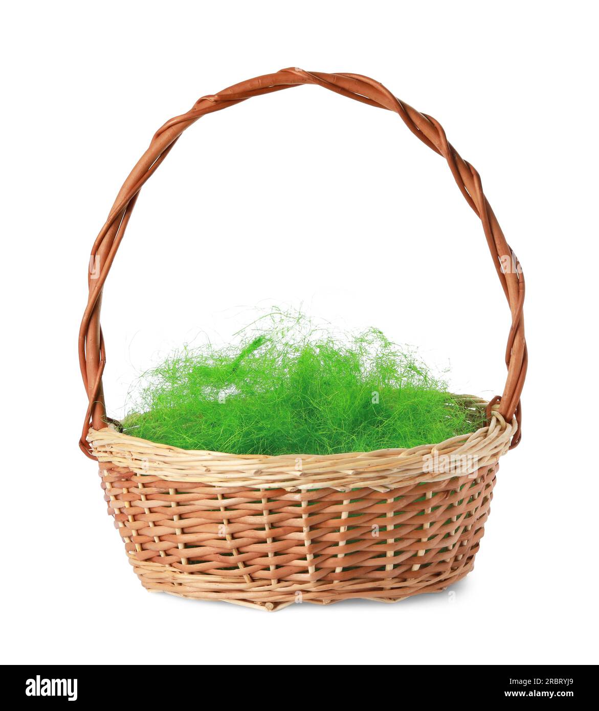 White Wicker Easter Basket with White Seersucker Liner main image 0