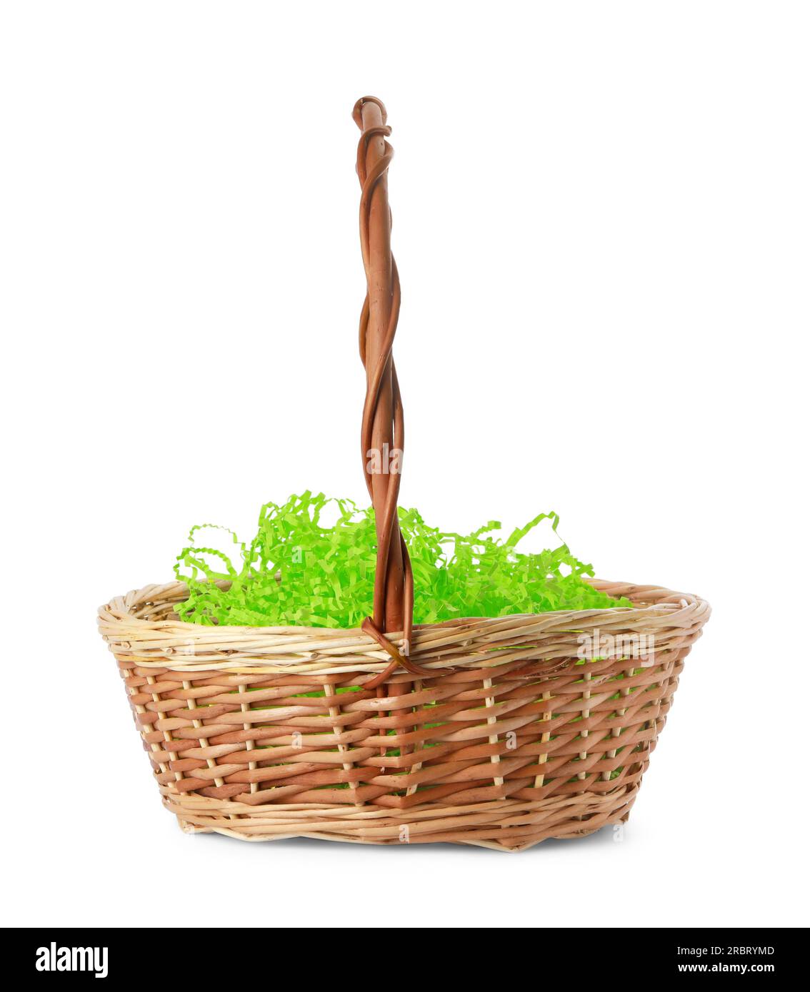 White Wicker Easter Basket with White Seersucker Liner main image 1