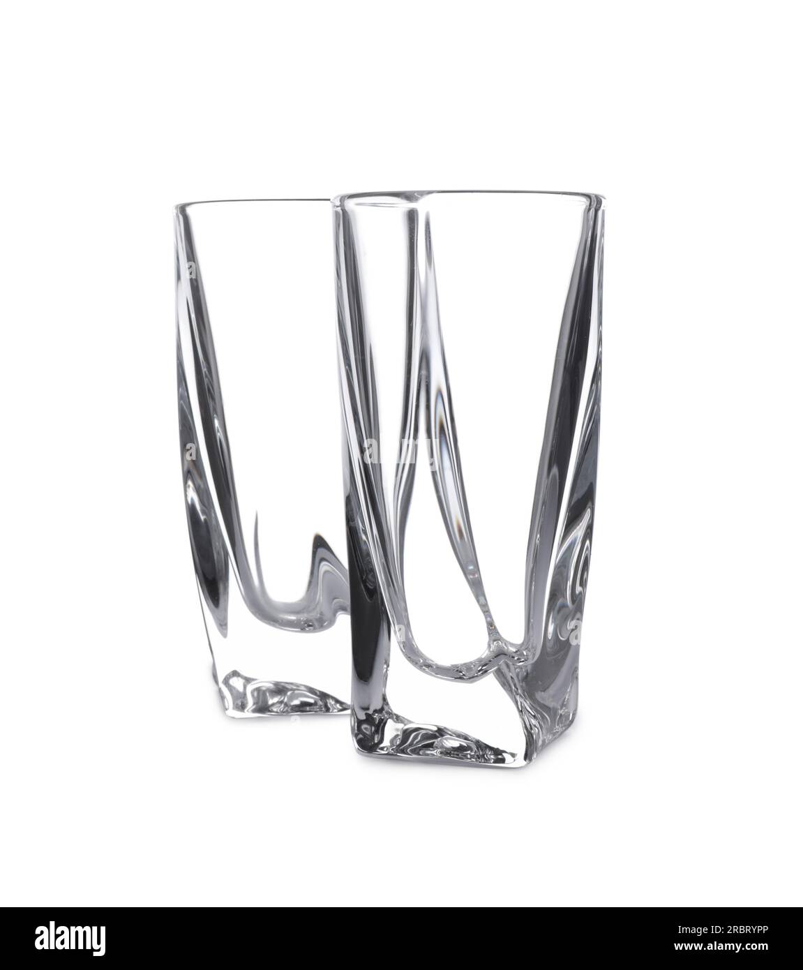 Elegant clean empty highball glasses isolated on white Stock Photo Alamy