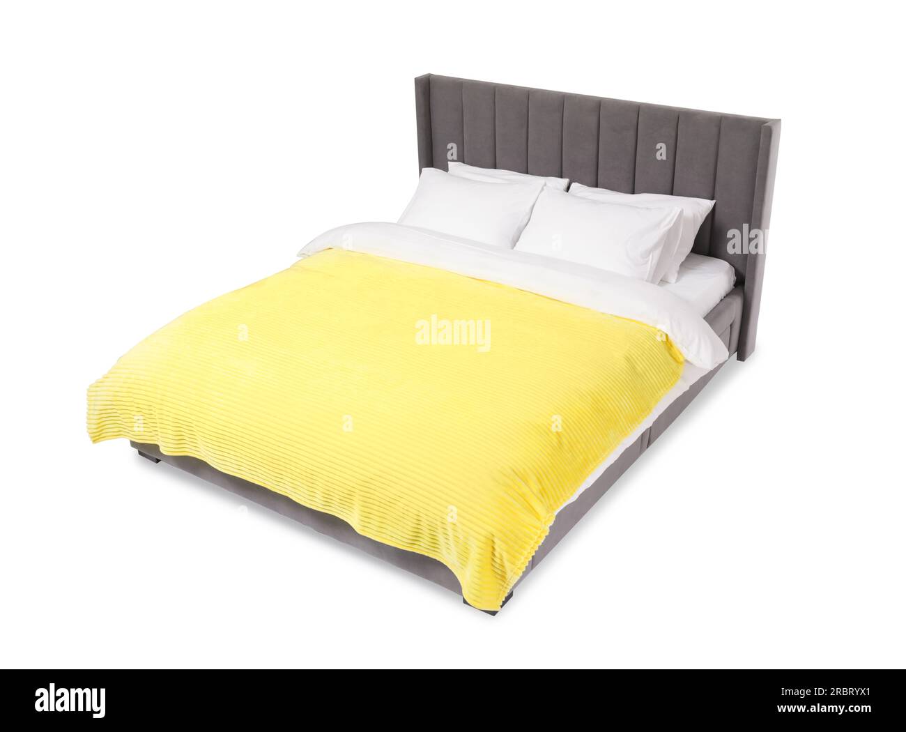 Comfortable cushions on bed Cut Out Stock Images & Pictures - Alamy