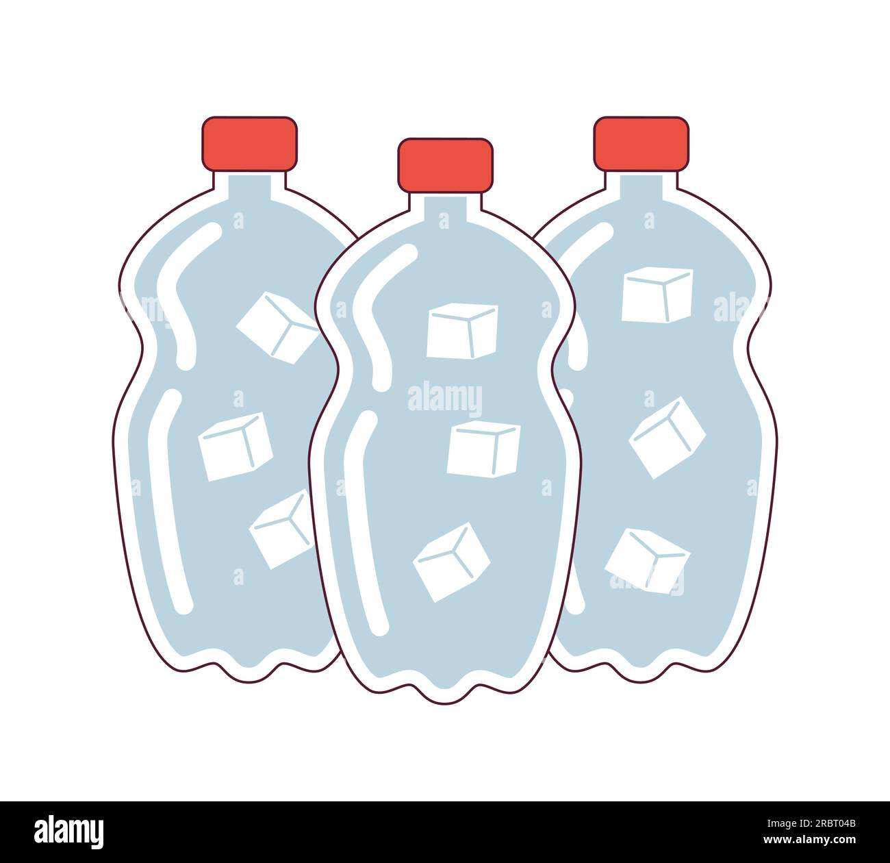 Bottled water pack semi flat colour vector object Stock Vector