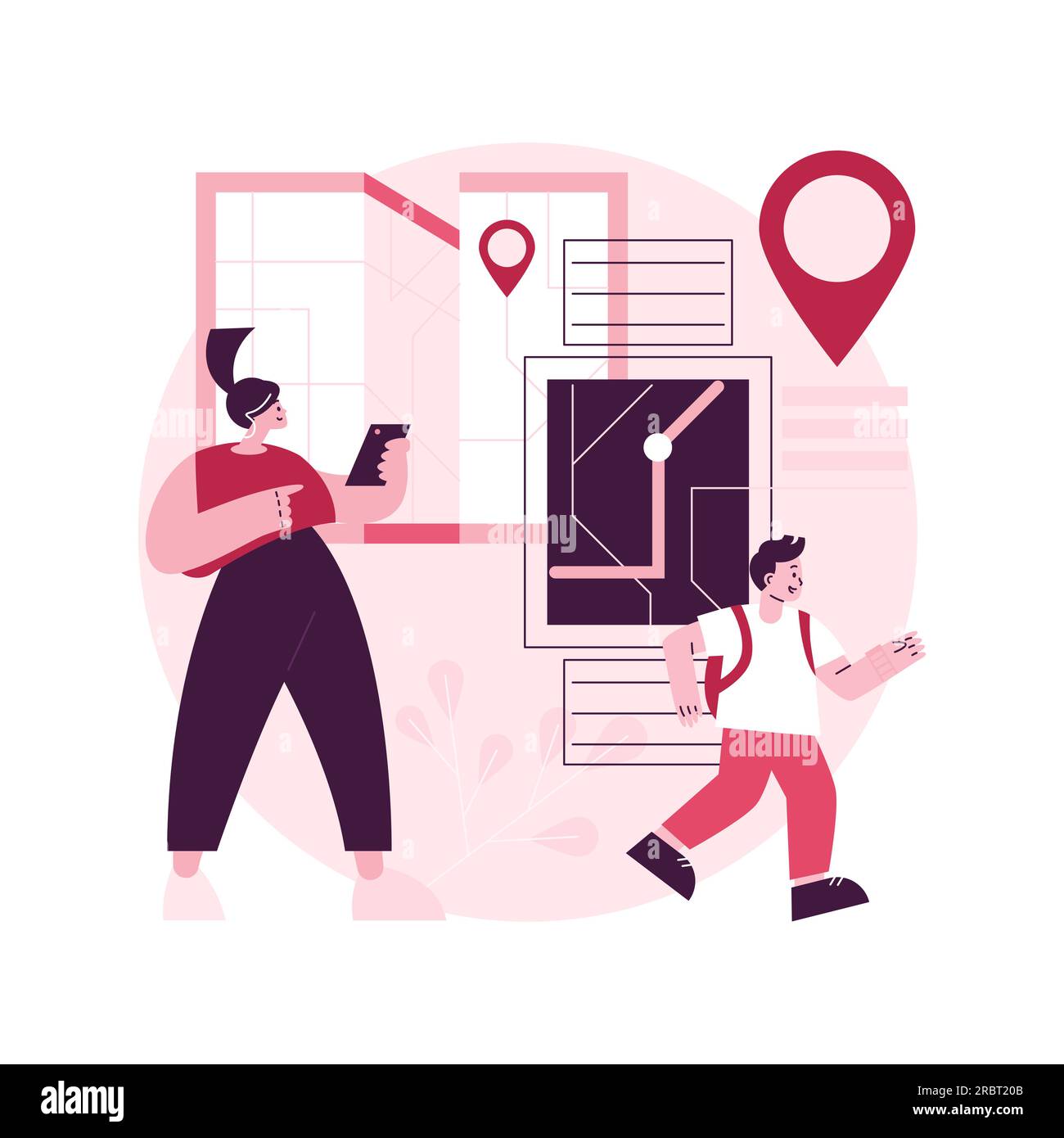 GPS kids tracker watches abstract concept vector illustration. GPS