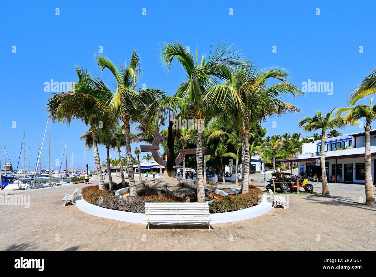 Lanzarote Canary Islands Puerto Calero entrance to main shopping and