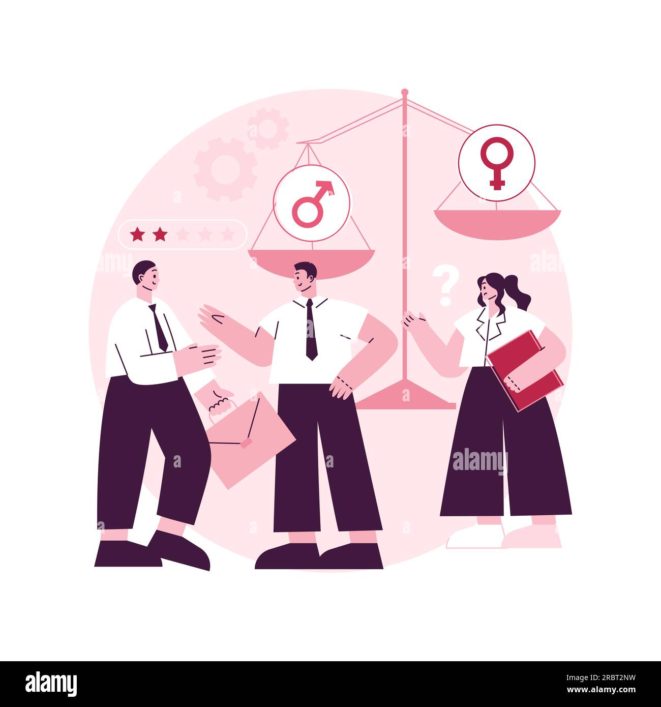 Gender discrimination abstract concept vector illustration. Sexism
