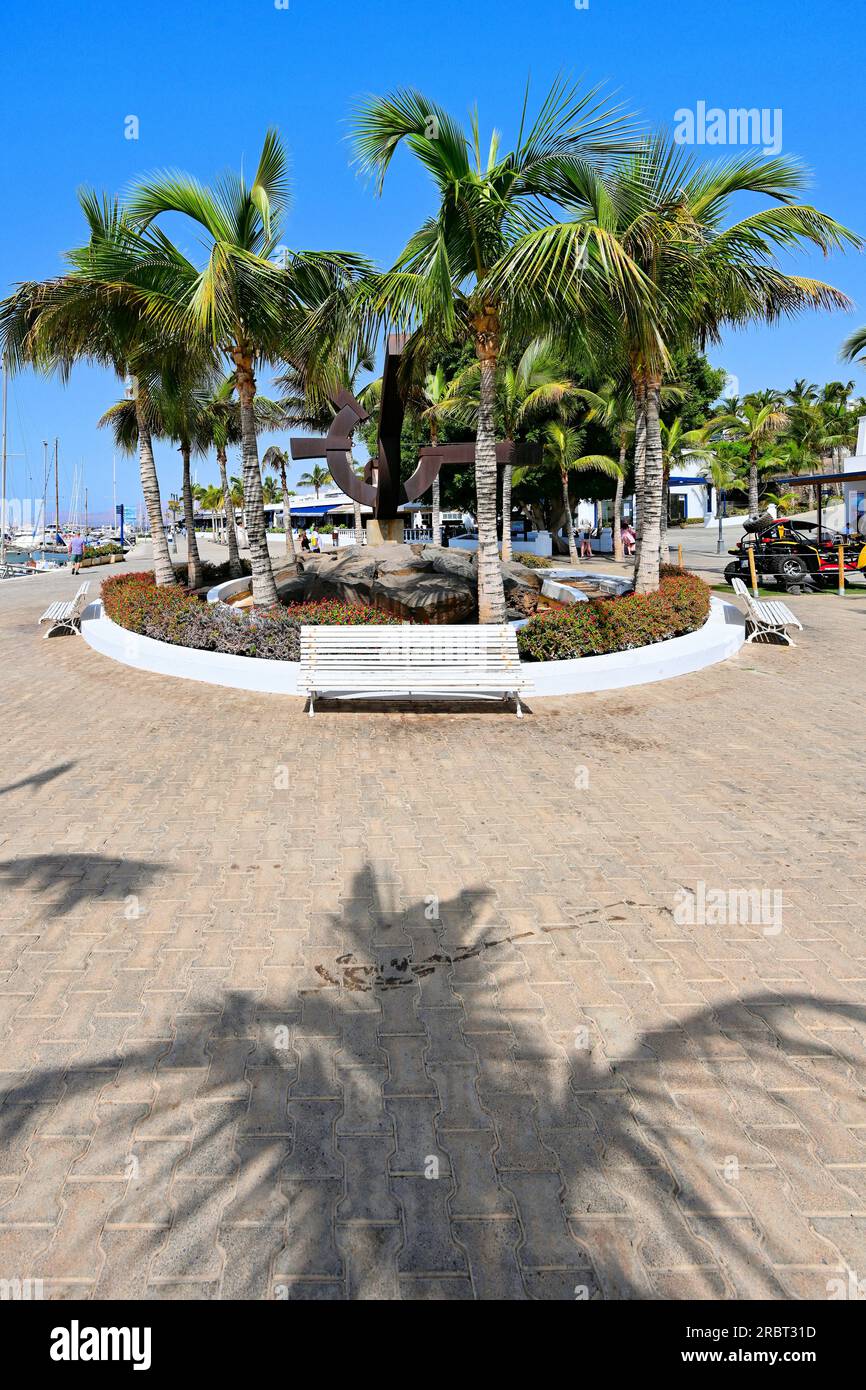 Lanzarote Canary Islands Puerto Calero entrance to main shopping and