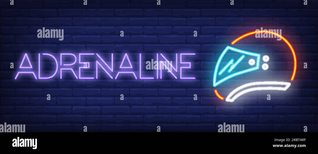 Adrenaline neon text with helmet Stock Vector Image & Art Alamy