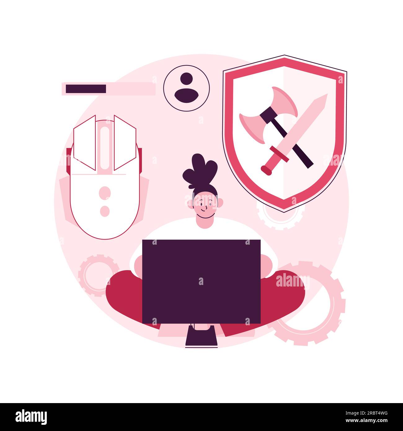 MMORPG abstract concept vector illustration. Browser MMORPG, massive