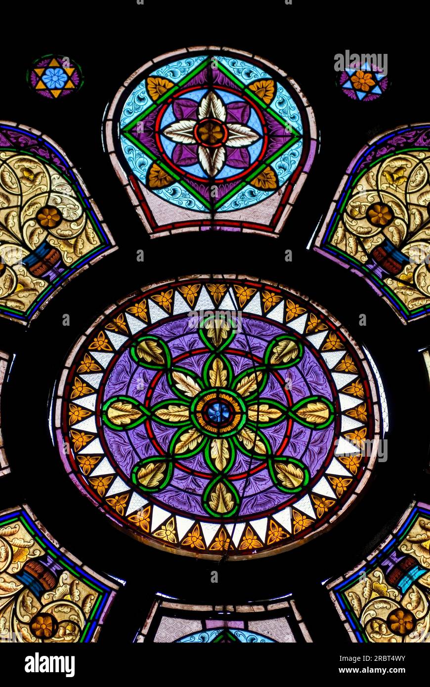 Stained glasses in Christ the King church Union Church built in 1895 at