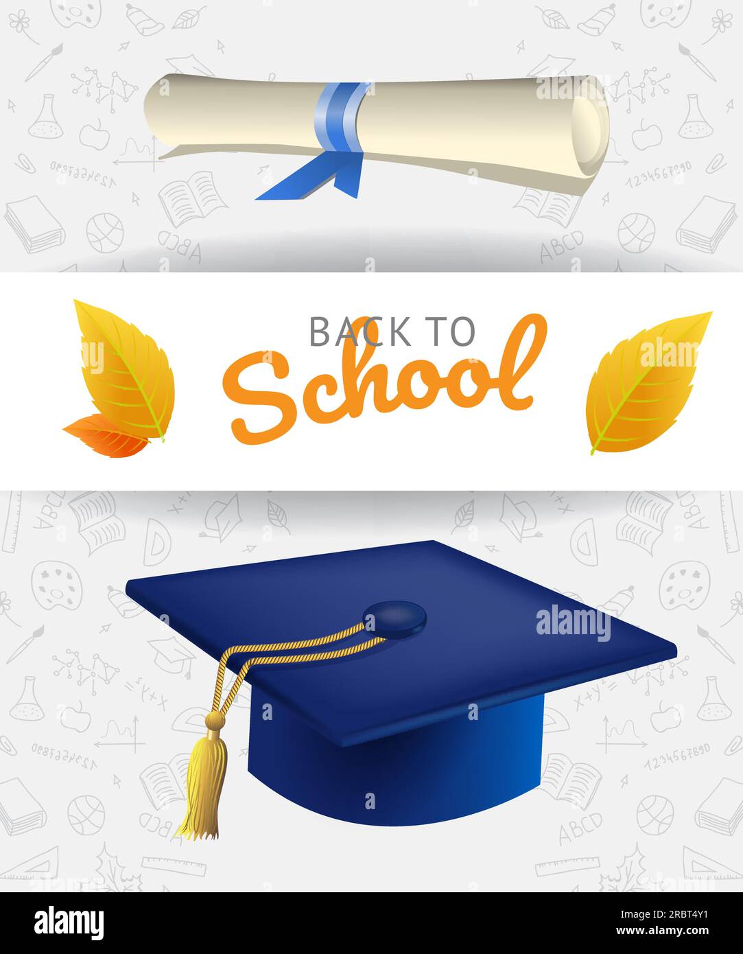 Free Vector  Back to school lettering with graduation cap and doodles