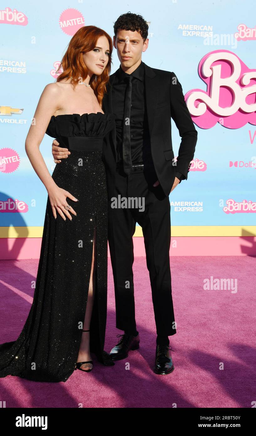 LOS ANGELES, CALIFORNIA - JULY 09: (L-R) Hari Nef and Ludwig Hurtado attend the World Premiere of 'Barbie' at the Shrine Auditorium and Expo Hall on J Stock Photo