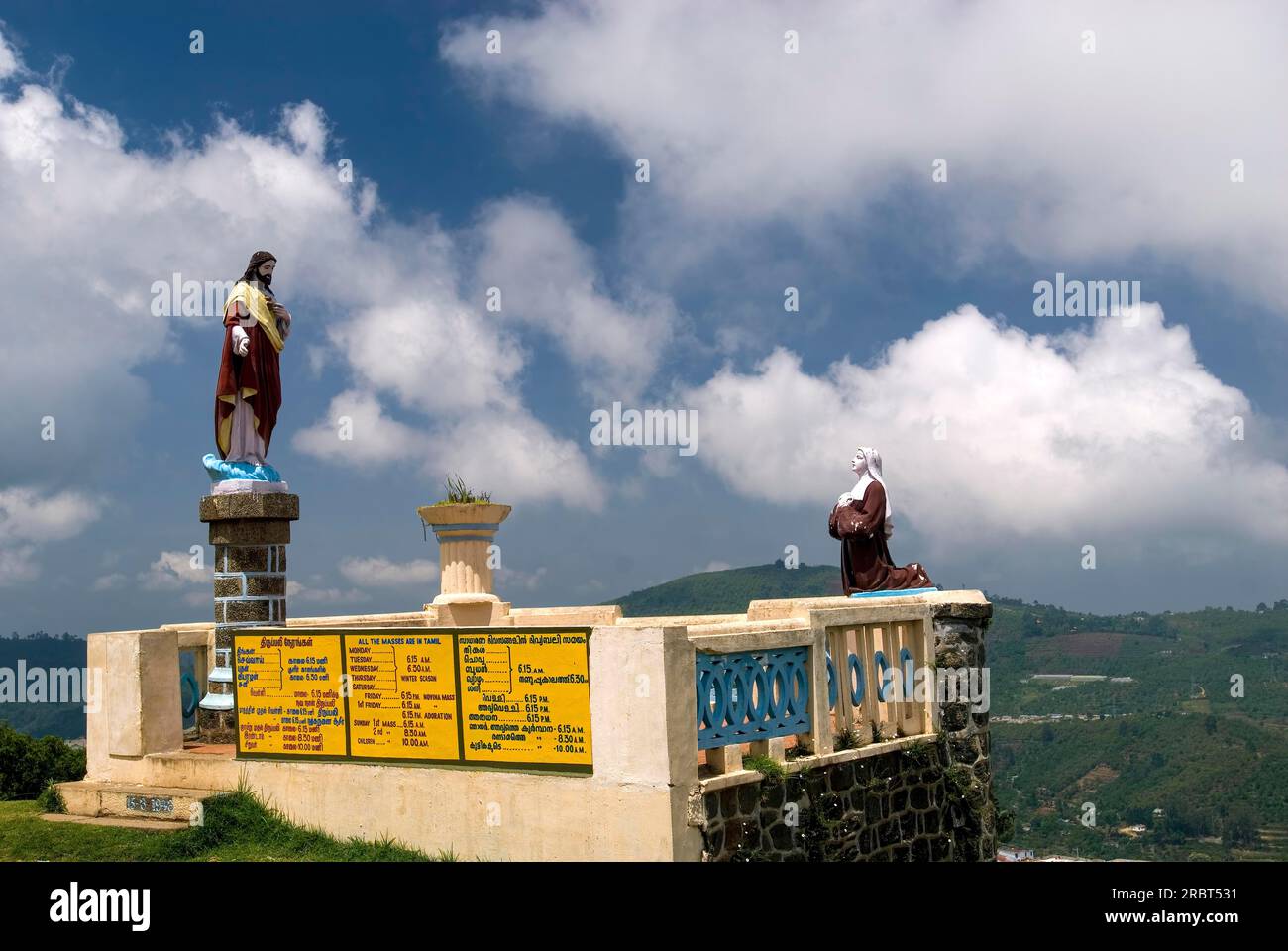 Statue, Sacred heart of Jesus church at Kodaikanal, Tamil Nadu, South
