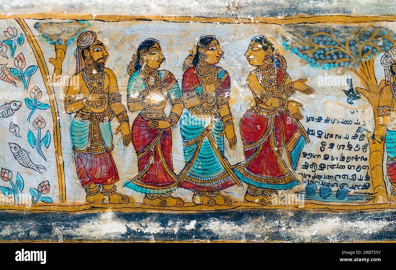 17th century murals fresco paintings of Ramayana epic in Kokarneswarar